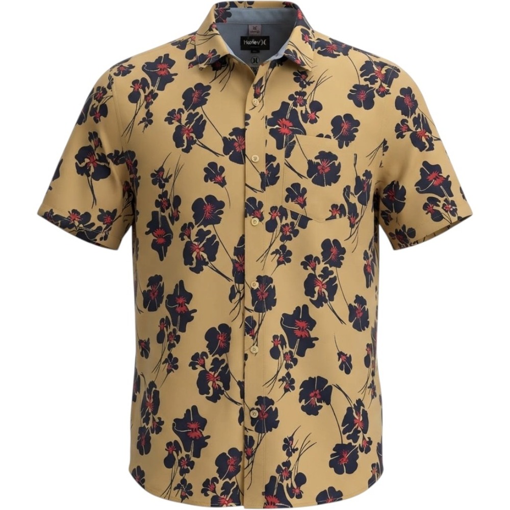 Hurley Mens XXL Floral Short Sleeve Shirt NWT Hawaiian Vacation Cruise Tropical